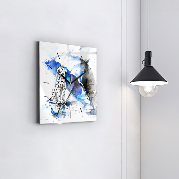 Reloj cuadrado Dálmata y paraguas