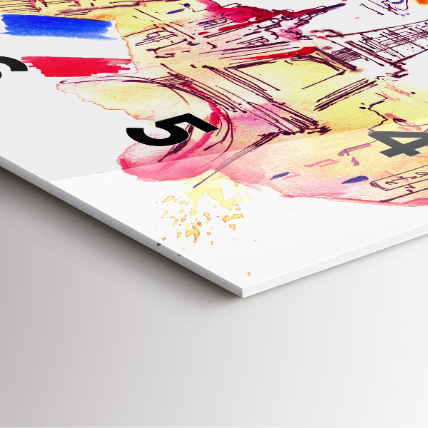 Reloj de pared cuadrado Países atractivos del mundo