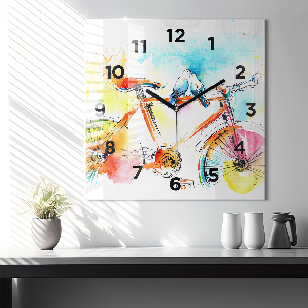 Reloj cuadrado Bicicleta pintada