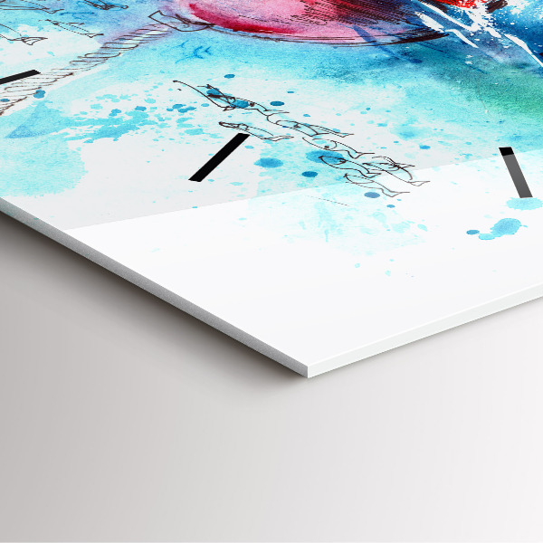 Reloj de pared cuadrado Gaviota pintada