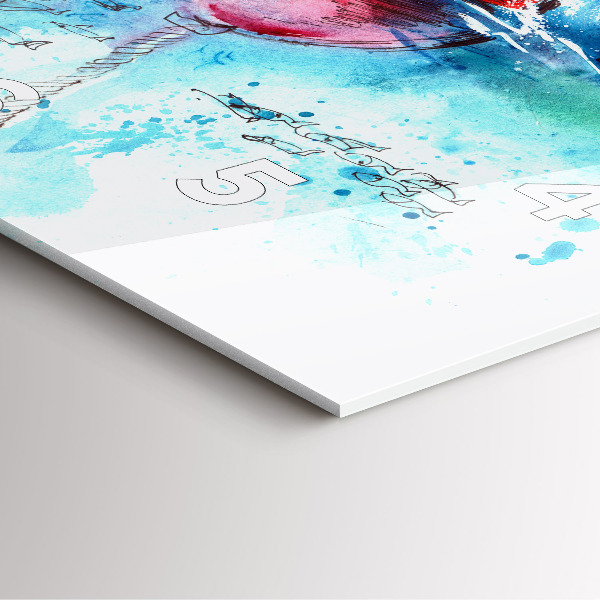 Reloj de pared cuadrado Gaviota pintada