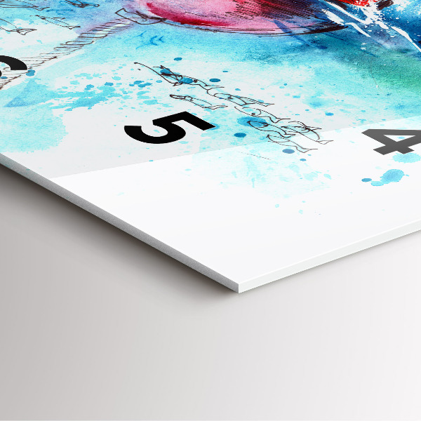 Reloj de pared cuadrado Gaviota pintada