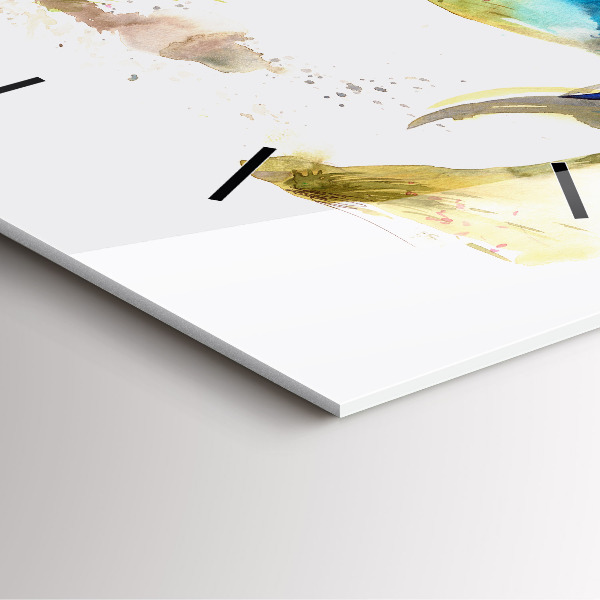 Reloj cuadrado Montaña pintada y caballo