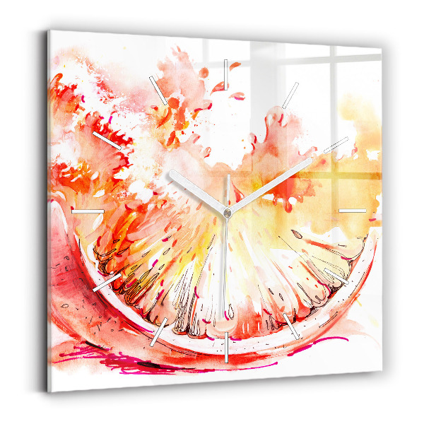 Reloj de pared cuadrado Naranja pintada