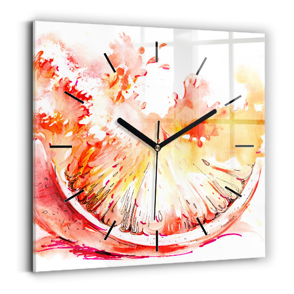 Reloj de pared cuadrado Naranja pintada