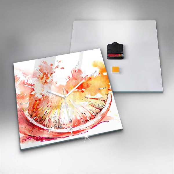 Reloj de pared cuadrado Naranja pintada