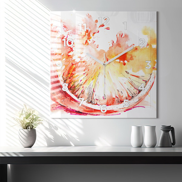 Reloj de pared cuadrado Naranja pintada