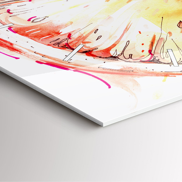 Reloj de pared cuadrado Naranja pintada