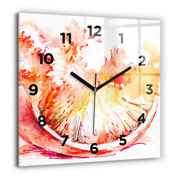 Reloj de pared cuadrado Naranja pintada