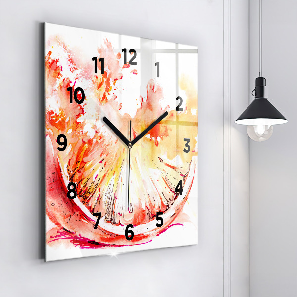 Reloj de pared cuadrado Naranja pintada