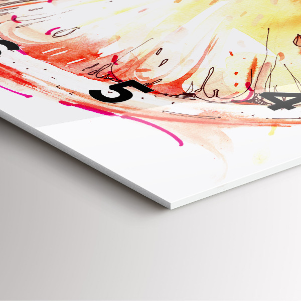 Reloj de pared cuadrado Naranja pintada