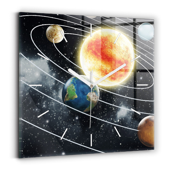 Reloj de pared cuadrado Sistema solar