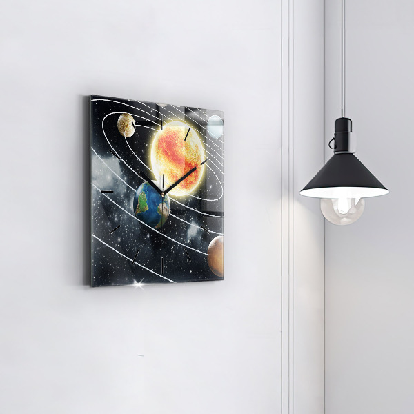 Reloj de pared cuadrado Sistema solar