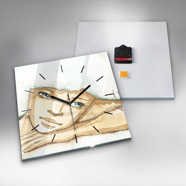 Reloj de pared cuadrado Retrato de mujer