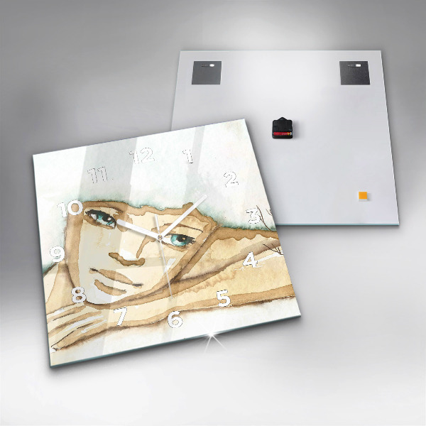 Reloj de pared cuadrado Retrato de mujer
