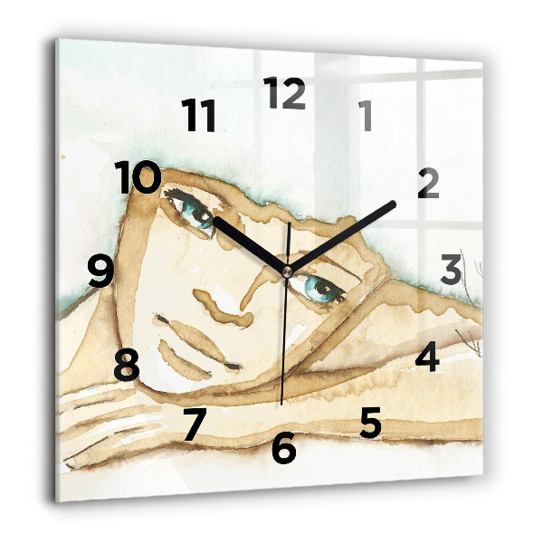 Reloj de pared cuadrado Retrato de mujer