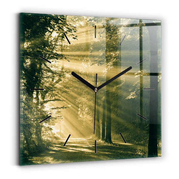 Reloj cuadrado Bosque de rayos de sol