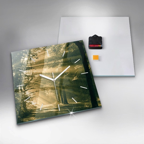 Reloj cuadrado Bosque de rayos de sol