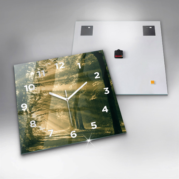 Reloj cuadrado Bosque de rayos de sol