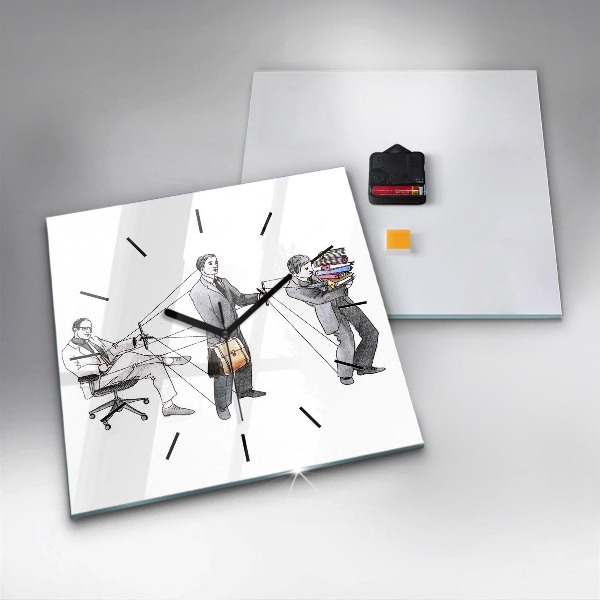 Reloj de pared cuadrado Gente marioneta
