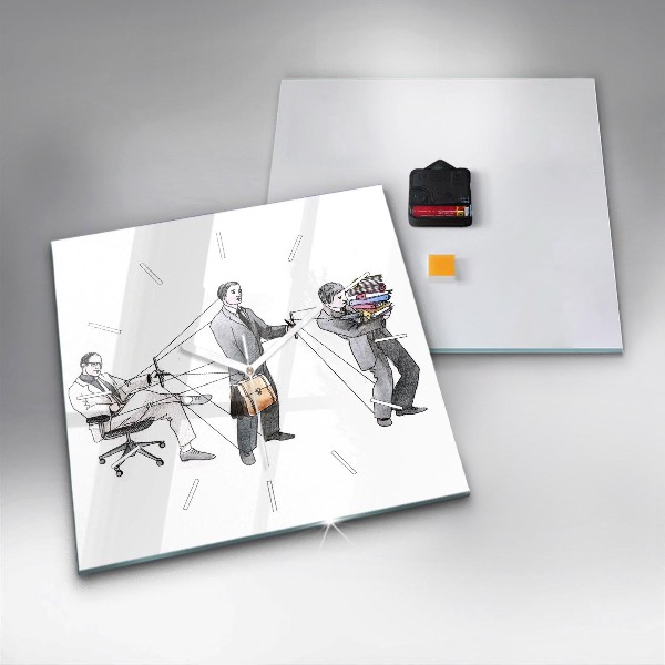 Reloj de pared cuadrado Gente marioneta