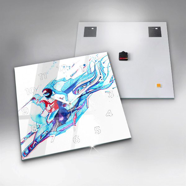 Reloj cuadrado Esquiador