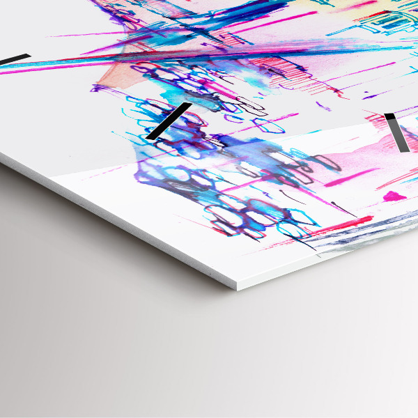 Reloj cuadrado Paraguas y ciudad