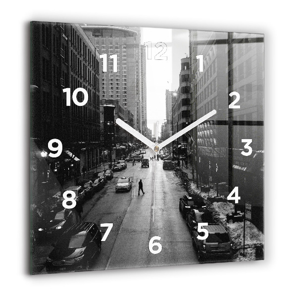 Reloj de pared cuadrado Calles de Chicago