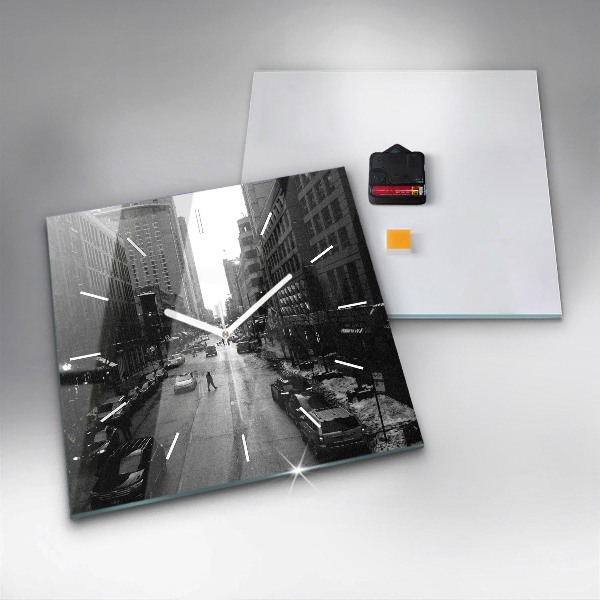 Reloj de pared cuadrado Calles de Chicago