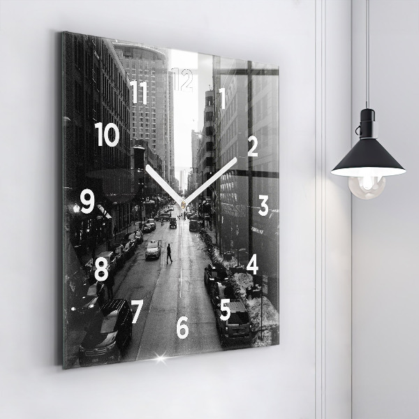 Reloj de pared cuadrado Calles de Chicago