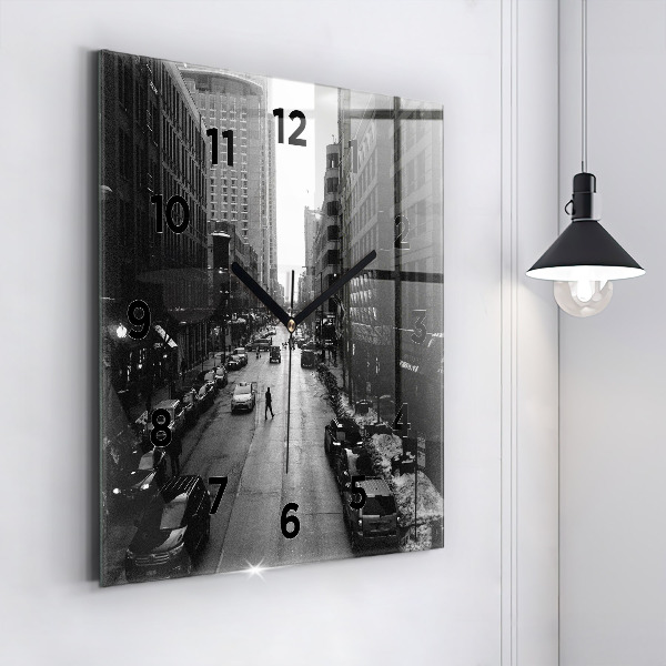 Reloj de pared cuadrado Calles de Chicago