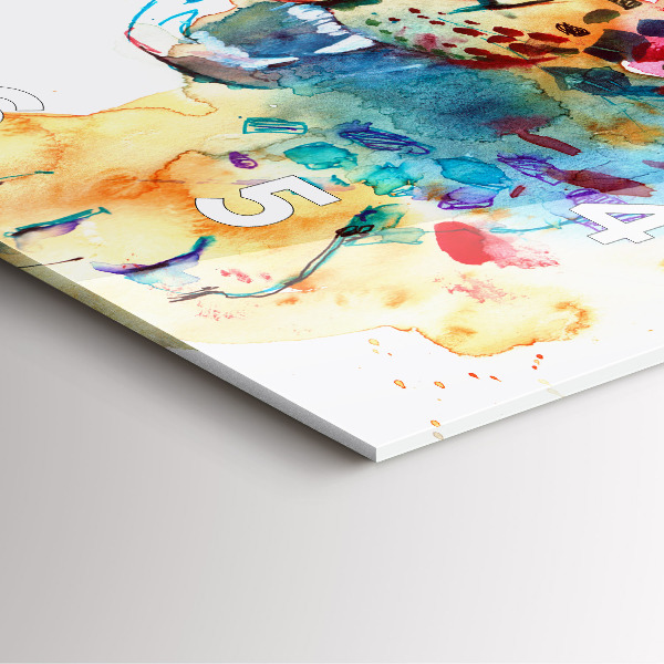 Reloj de pared cuadrado Gato salvaje abstracto