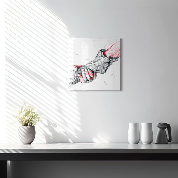 Reloj cuadrado Cogidos de la mano