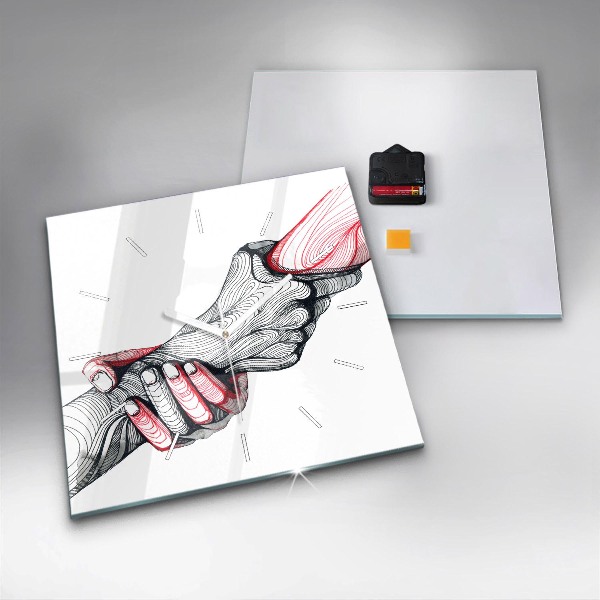 Reloj cuadrado Cogidos de la mano