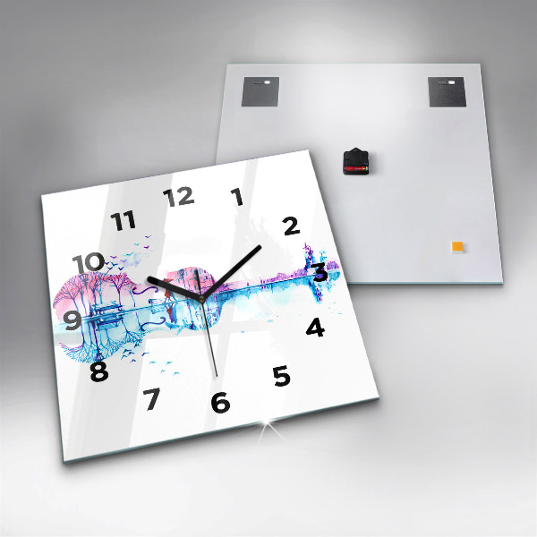 Reloj de pared cuadrado Cello Parque Lago