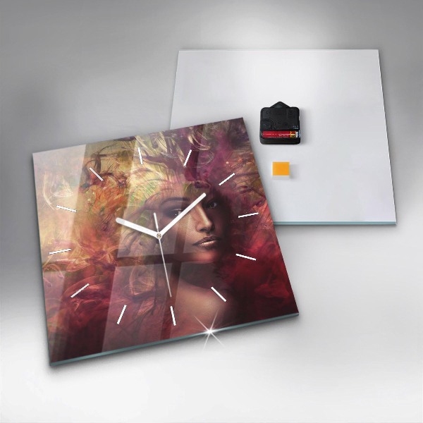 Reloj de pared cuadrado Retrato de mujer