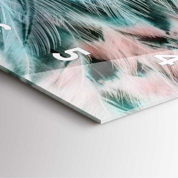 Reloj de pared cuadrado Plumas de colores