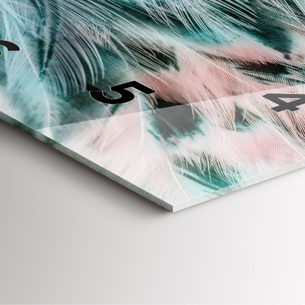 Reloj de pared cuadrado Plumas de colores