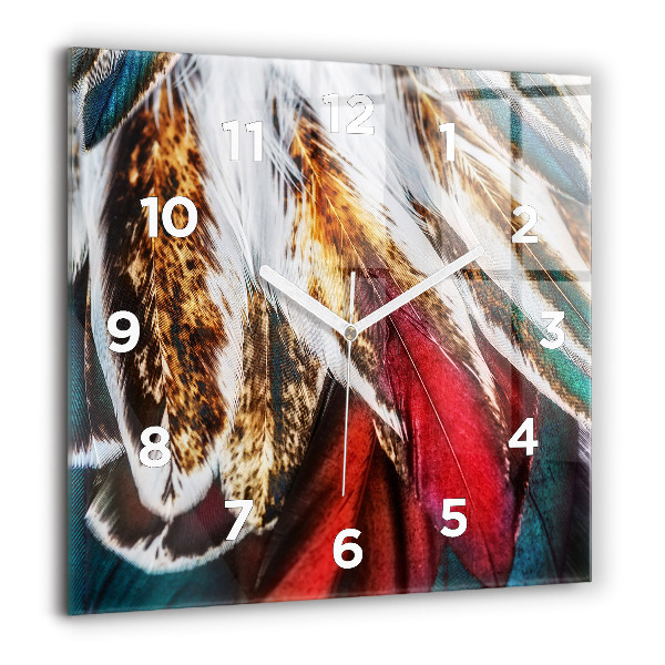 Reloj cuadrado Plumas marrón claro de un pájaro