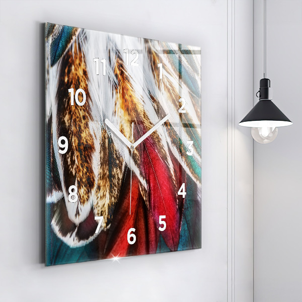 Reloj cuadrado Plumas marrón claro de un pájaro