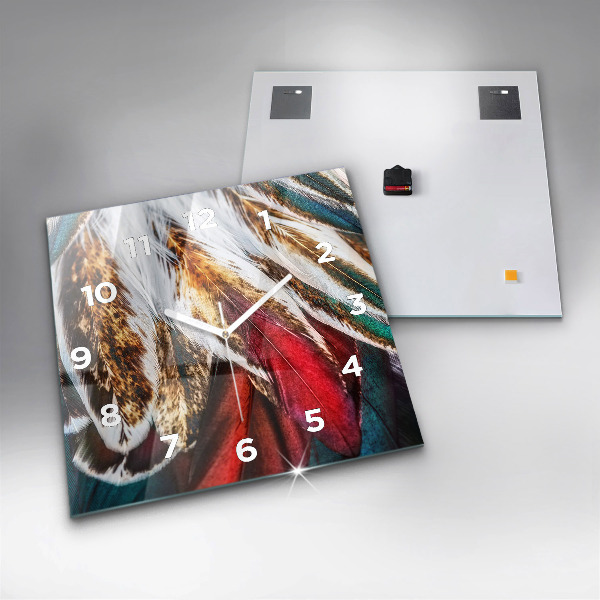 Reloj cuadrado Plumas marrón claro de un pájaro