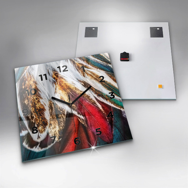 Reloj cuadrado Plumas marrón claro de un pájaro