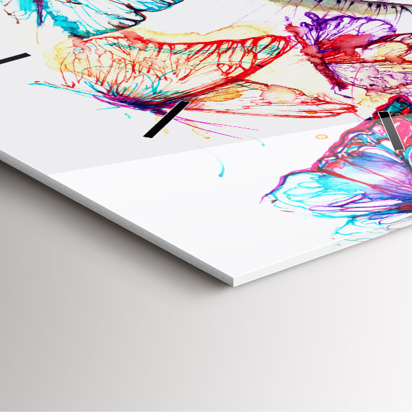 Reloj cuadrado Mariposas de ojos de colores