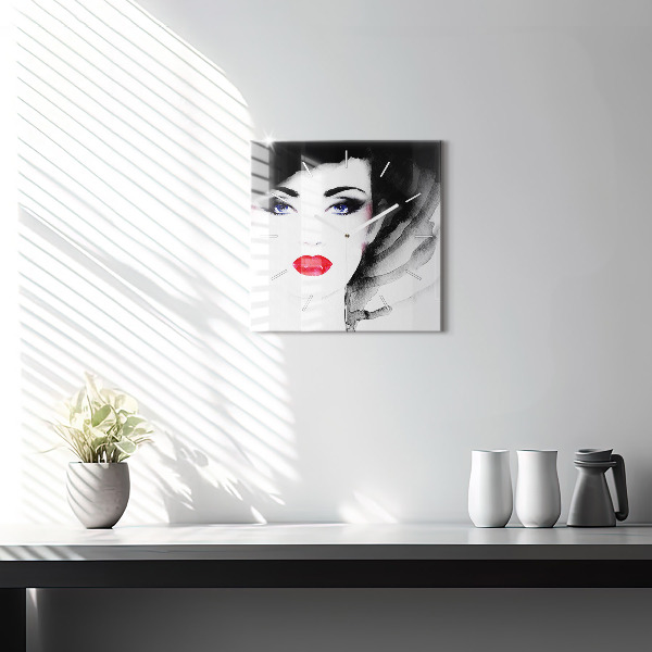 Reloj cuadrado Retrato de mujer