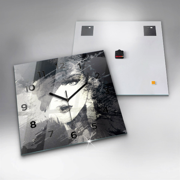 Reloj de pared cuadrado Mujer - acuarela