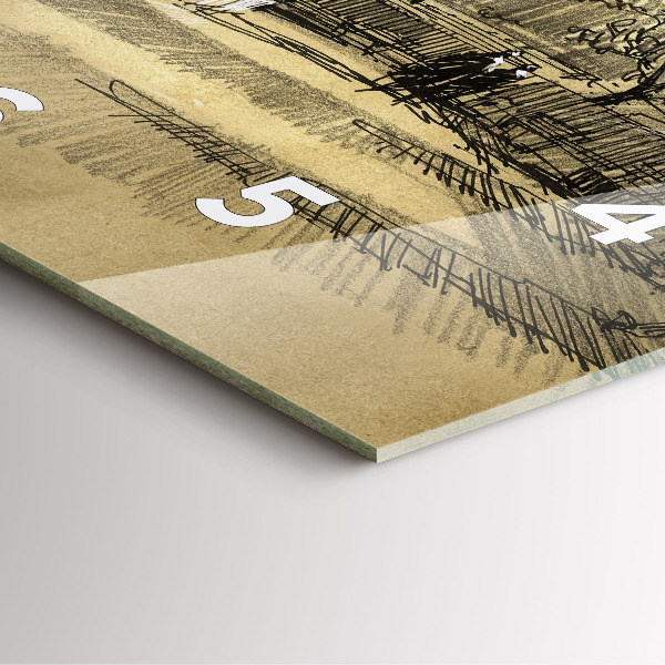 Reloj cuadrado Parque y árboles en sepia