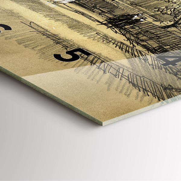 Reloj cuadrado Parque y árboles en sepia