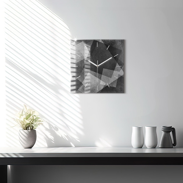 Reloj de pared cuadrado Abstracción geométrica