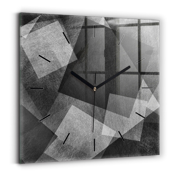 Reloj de pared cuadrado Abstracción geométrica