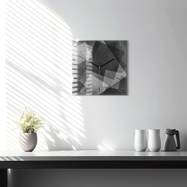 Reloj de pared cuadrado Abstracción geométrica